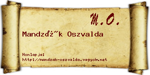Mandzák Oszvalda névjegykártya